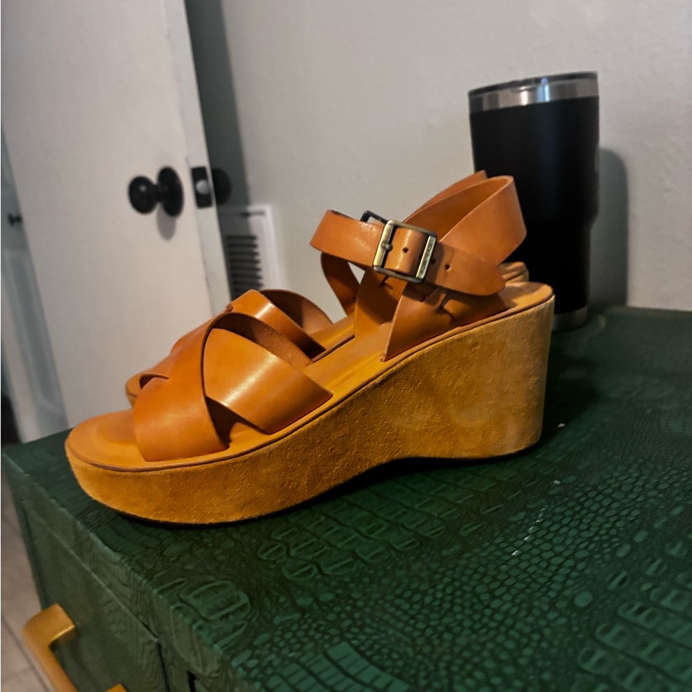 Kork-ease brown platform sandals